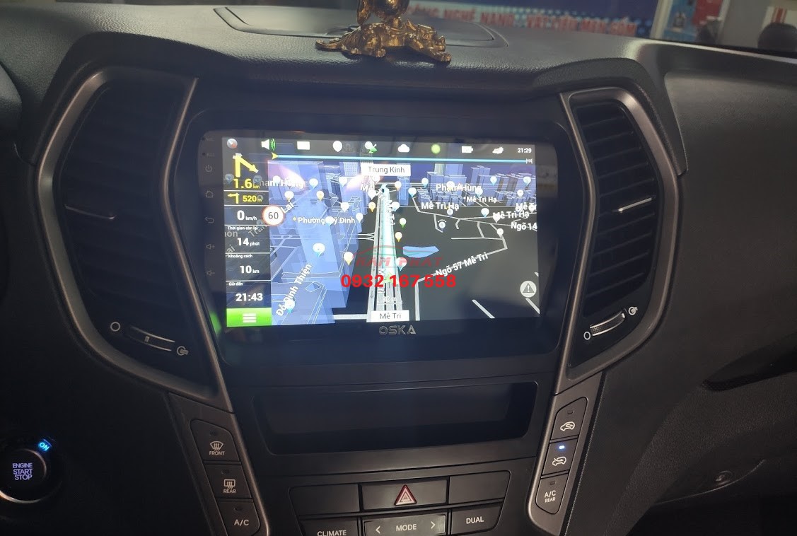 Lắp màn hình Android cho Hyundai Santafe