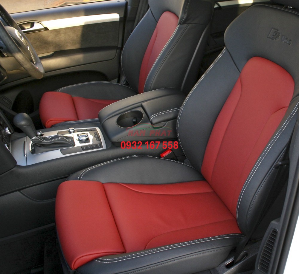 audi q7 s line 7 seat black leather with red inserts silver stitching 003 1000
