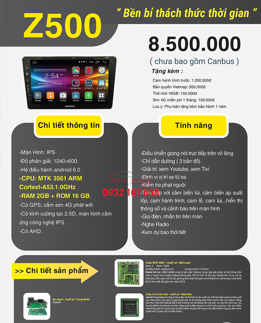 Bảng giá màn hình android Zestech Z500