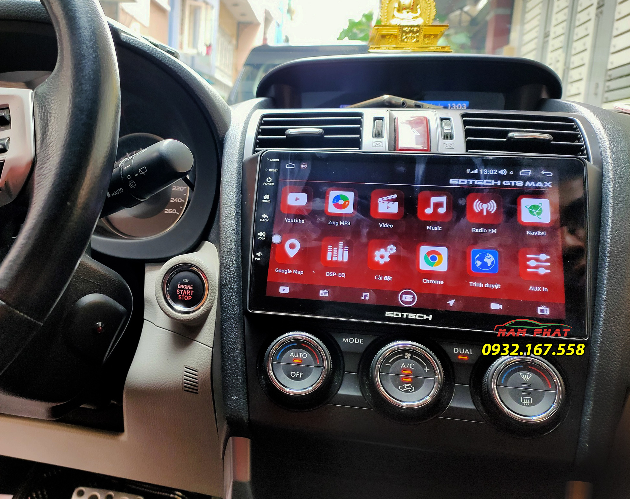 Màn hình Android Gotech GT8 Max trên Subaru Forester