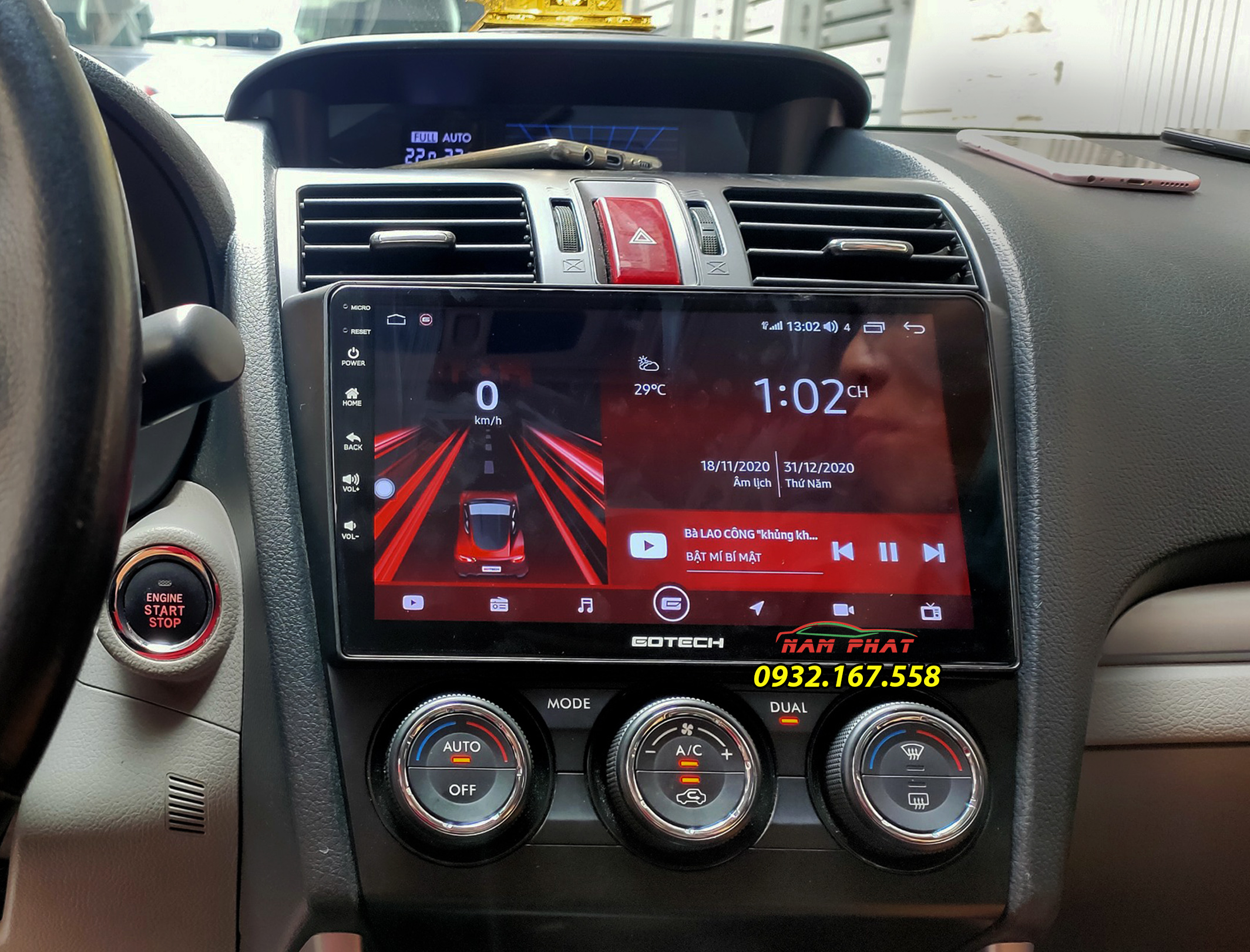 Màn hình Android Gotech GT8 Max trên Subaru Forester